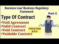 Video thumbnail for Void Agreement, Valid Contract, Void Contract, voidable Contract For B.COM,B.B.A part- 3