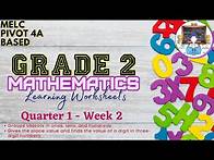 Video thumbnail for GRADE 2 | MATH | QUARTER 1 WEEK 2 | MELC PIVOT 4A BASED WORKSHEETS | FREE DOWNLOAD PDF FILE