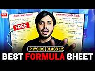 Video thumbnail for Physics in 5 Pages FREE Notes & Formula Sheet Class 12 🔥 CBSE Board 2024-25 Score 95+ in Physics ⏰