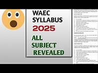 Video thumbnail for Waec syllabus 2025 all subject: A1 students
