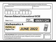 Video thumbnail for IGCSE Mathematics June 2022 - 4MA1/2H