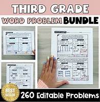 Video thumbnail for 3rd Grade Word Problems Worksheets Bundle| One Step & Multi-step| All Operations