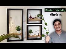 Video thumbnail for Renter Friendly Shelves DIY || Living room shelves ( Without Drilling ) 😱