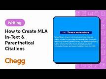 Video thumbnail for How to Create MLA In-Text & Parenthetical Citations | Chegg