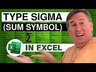 Video thumbnail for Excel How To Type The Sum Symbol or Sigma In Excel - Episode 2575