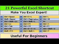 Video thumbnail for 21 Powerful Shortcut Keys Will Definitely Make You Excel Expert | Most Useful Excel Shortcuts