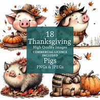 Video thumbnail for Thanksgiving Pigs Clipart 18 Pngs/jpgs, Autumn Pigs, Harvest Clipart, Fall Farm Animal Clipart, COMMERCIAL USE Digital Download | AR0819 - Etsy