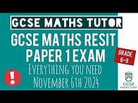 Video thumbnail for Everything You Need for GCSE Maths Resit Paper 1 | 6th November 2024 | Higher | Edexcel AQA