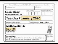 Video thumbnail for IGCSE Mathematics January 2020 - 4MA1/1HR