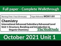 Video thumbnail for Edexcel IAL Chemistry Unit 1 WCH11/01 October 2021 - Full Paper Walkthrough