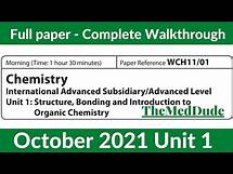 Video thumbnail for Edexcel IAL Chemistry Unit 1 WCH11/01 October 2021 - Full Paper Walkthrough