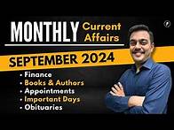 Video thumbnail for September 2024 - Important Days | Appointments | Books | Obituaries | Monthly Current Affairs