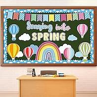 Video thumbnail for ZOIIWA Soaring into Spring Bulletin Board Decorations Spring Classroom Bulletin Board Borders Hot Air Balloon Rainbow Cutouts for Back to School Birthday Party Supplies School Home Office Wall Decor