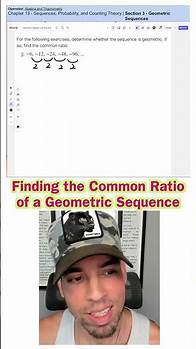 Video thumbnail for Finding the Common Ratio of a Geometric Sequence