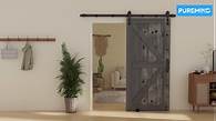 Video thumbnail for PUREMIND 42In x 84In Barn Sliding Door with 7FT Barn Door Hardware Kit, Barn Doors and Hardware Included for Interior Rooms & Closets, A Simple Assembly is Required (K-Frame, Natural)