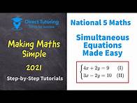 Video thumbnail for How to Solve Simultaneous Equations Easily. National 5 Maths