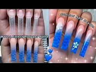 Video thumbnail for WATER EFFECT POLYGEL NAILS💙 EASY WATER EFFECT NAIL ART & SUMMER NAIL DESIGN! | Nail Tutorial