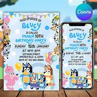 Video thumbnail for Bluey Birthday Invitation Bingo Birthday Invitation Editable Bluey and Bingo Birthday Invitation Bluey Birthday Party Invite, Canva Editable - Etsy