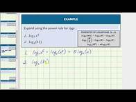 Video thumbnail for Using the Power Property of Logarithms