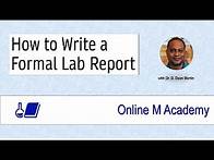 Video thumbnail for How to Write a Formal Lab Report