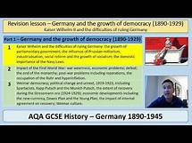 Video thumbnail for AQA GCSE History Germany 1890-1945: Topic 1 - Kaiser Wilhelm II - 1890 1914