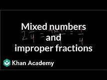 Video thumbnail for Mixed numbers and improper fractions | Fractions | Pre-Algebra | Khan Academy