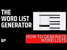 Video thumbnail for How To Generate Word Lists Using The Word List Generator