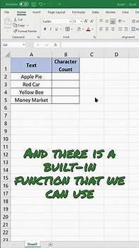 Video thumbnail for How to Count Characters in Excel
