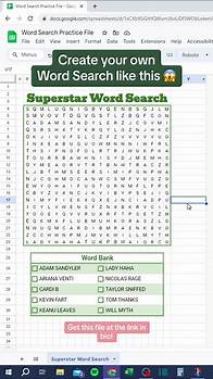 Video thumbnail for How to create a Word Search in GSheets! #googlesheets #googlesheetstips #googlesheetstutorial