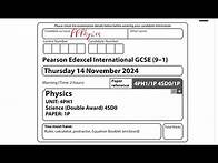 Video thumbnail for IGCSE Physics November 2024 Paper 1