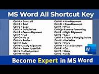 Video thumbnail for A to Z Shortcut keys in MS Word Full Explain | all Shortcut Keys in ms word | All Shortcut keys