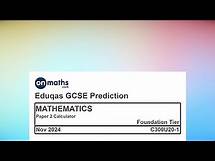 Video thumbnail for Nov 2024 Predicted Maths GCSE Paper 2 Calculator Eduqas (Foundation) Calculator Exam C300U20-1