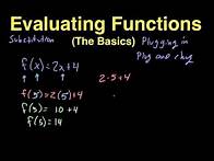 Video thumbnail for Evaluating Functions (basics)
