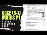 Video thumbnail for GCSE Maths Edexcel November 2023 Higher Paper 1 Exam Walkthrough | 1MA1/1H