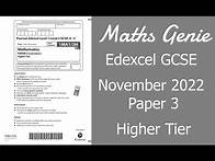 Video thumbnail for Edexcel Higher Paper 3 November 2022 Exam Walkthrough