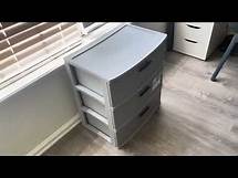 Video thumbnail for Sterilite 3 Drawers Wide Weave Tower Plastic Storage Organization Review, Large drawers for storage