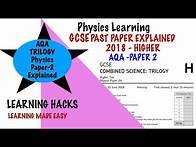 Video thumbnail for AQA Physic Paper 2 (Higher Tier) - 2018 Complete GCSE Combined science (Trilogy 9-1) paper explained