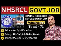 Video thumbnail for 🚄 NHSRCL JOB RECRUITMENT 2025 🚄 | Indian Railway Jobs | Apply Now for 71 Junior Technical Manager