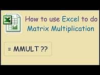 Video thumbnail for How to multiply two matrices in Excel 2010