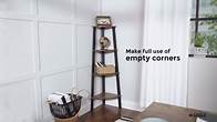 Video thumbnail for VASAGLE Corner Shelf Stand, 4-Tier Corner Bookshelf, Industrial Ladder Shelf, Plant Stand for Living Room, Office, Kitchen, Rustic Brown and Black ULLS34X