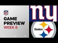 Video thumbnail for New York Giants vs. Pittsburgh Steelers | 2024 Week 8 Game Preview