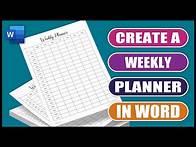 Video thumbnail for Create a Weekly Planner in Word | Easy Tutorial