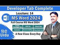 Video thumbnail for MS Word 2024 Full Course – Lecture 14 | Developer Tab Complete Guide