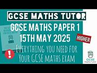 Video thumbnail for Everything You Need for GCSE Maths Paper 1 Thursday 15th May 2025 | Higher | Edexcel AQA