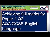 Video thumbnail for Achieving Full Marks for Q2, Paper 1: AQA GCSE English Language - language