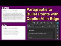 Video thumbnail for Let AI create bullet points from paragraphs of text on PowerPoint slides with Copilot in Edge