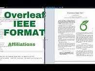 Video thumbnail for How to make Affiliations, IEEE format for overleaf and IEEE format for latex.