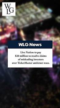 Video thumbnail for Live Nation Reaches $20M Shareholder Lawsuit Settlement