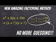 Video thumbnail for Factoring Quadratics WITHOUT Guessing Product & Sum
