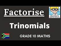 Video thumbnail for 8) Factorising trinomials grade 10 | Part 1
